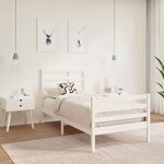 vidaXL Cadre de lit sans matelas blanc bois massif 75x190 cm