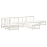 vidaXL Salon de jardin 7 Pièces Blanc Bois de pin massif