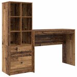 vidaXL Bureau avec tiroir 2 Pièces Bois ancien