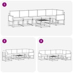 vidaXL Ensemble de canapés d'extérieur 7 pc Naturel et Beige Polyester