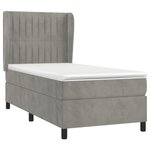 vidaXL Sommier à lattes de lit et matelas Gris clair 100x200cm Velours