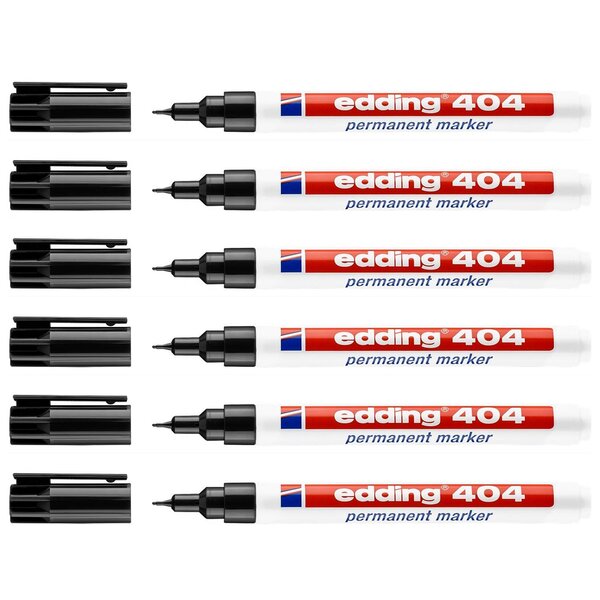 Marqueur Permanent 404 Noir Pointe Ultrafine 0 75 mm x 6 EDDING