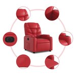 vidaXL Fauteuil inclinable électrique rouge similicuir