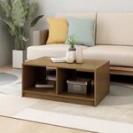 vidaXL Table basse marron miel 75x50x33 5 cm bois de pin massif