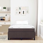 vidaXL Lit à ressorts Marron foncé 120 x 190 cm tissu