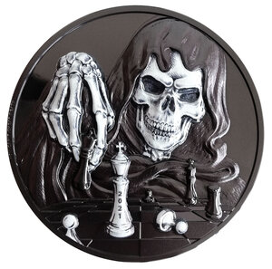 Monnaie DARK CHECKMATE You Can't Cheat Death 3 Oz Argent 20$ Palau 2021