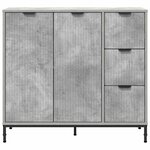 vidaXL Buffet Gris béton 89 5 x 33 x 82 cm Bois d'ingénierie