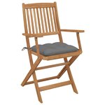 vidaXL Chaises pliables de jardin lot de 2 avec coussins Bois d'acacia