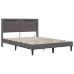 vidaXL Cadre de lit avec matelas Gris 140 x 190 cm Simili cuir