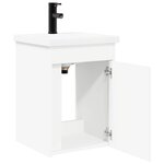 vidaXL Meuble de salle de bain avec robinet Blanc 42 x 40 x 74 5 cm