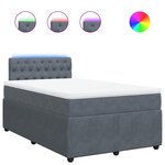 vidaXL Sommier à lattes de lit et matelas gris foncé 120x190cm velours