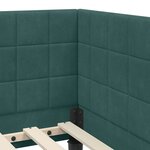 vidaXL Cadre de lit d'angle Vert foncé 80 cm x 200 cm tissu