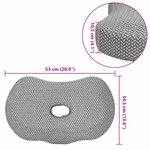 vidaXL Coussin pour le cou Gris 53 x 34 5 x 10 5 cm Polyester