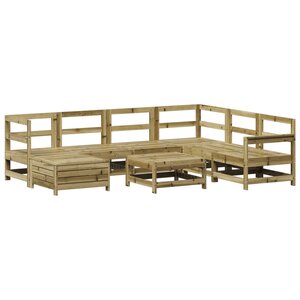 vidaXL Salon de jardin 8 Pièces bois de pin imprégné