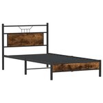 vidaXL Cadre de lit sans matelas chêne fumé 100x190 cm bois ingénierie