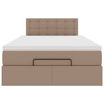 VidaXL Cadre de lit ottoman et matelas cappuccino 120x200cm similicuir
