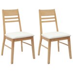 vidaXL Chaises de salle à manger 2 Pièces Naturel 43 x 54 x 89 cm