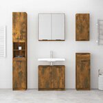 vidaXL Armoire de bain Chêne fumé 32x34x188 5 cm Bois d'ingénierie
