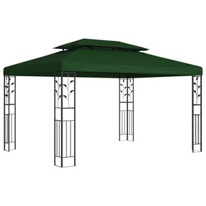 vidaXL Pavillon 3 97 x 2 96 x 2 68 m Vert Polyester et Acier