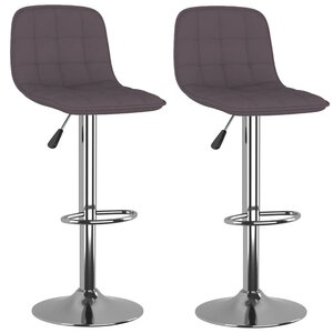 vidaXL Tabourets de bar lot de 2 taupe tissu