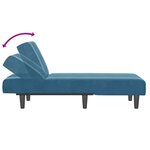 vidaXL Chaise longue bleu velours