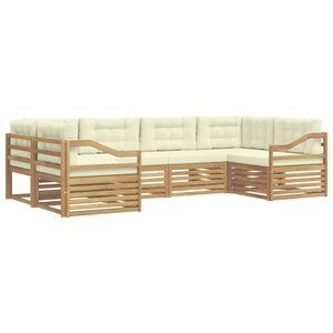 vidaXL Ensemble de canapés d'extérieur 6 pc Blanc et crème Polyester