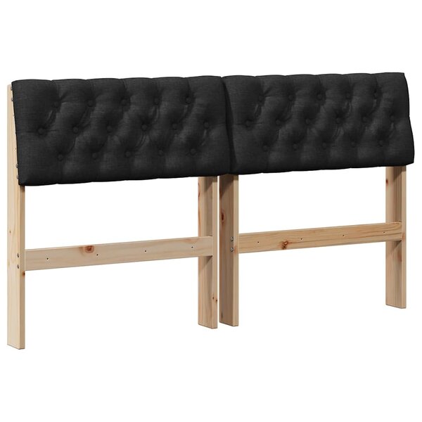 vidaXL Tête de lit capitonnée Noir 140 cm Pin massif