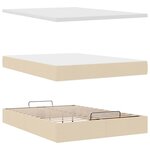 vidaXL Lit ottoman avec matelas crème 140x200 cm tissu
