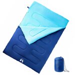 vidaXL Sac de couchage double et oreillers adultes camping 3-4 saisons