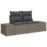 vidaXL Ensemble de 9 Canapés de Jardin avec Coussins Gris en Rattan Poly
