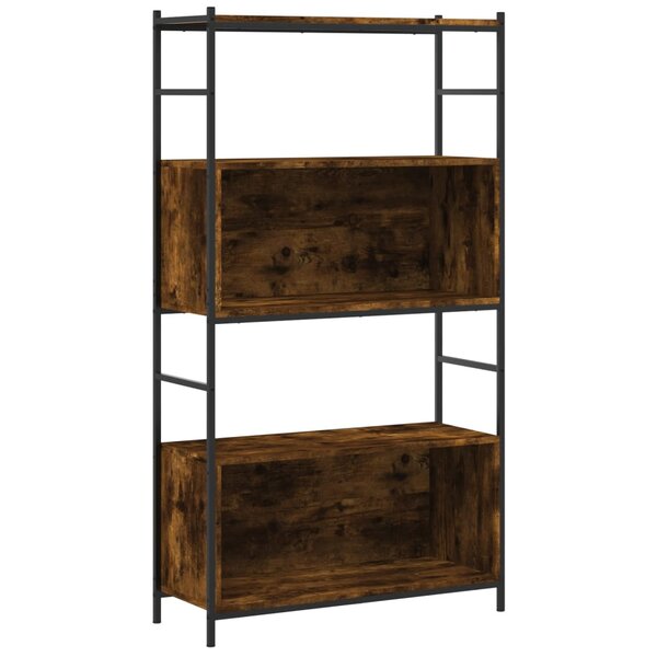 vidaXL Bibliothèque chêne fumé 80x30x145 5 cm bois d'ingénierie et fer