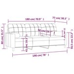 vidaXL Canapé 3 places avec oreillers décoratifs taupe 180 cm tissu