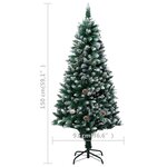 vidaXL Sapin de Noël avec pommes de pin et neige blanche 150 cm