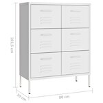 vidaXL Armoire à tiroirs Blanc 80x35x101 5 cm Acier