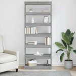 vidaXL Bibliothèque Sonoma gris 80 x 30 x 198 cm Bois d'ingénierie