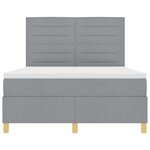 vidaXL Lit à ressorts avec matelas Gris clair 160 x 200 cm tissu