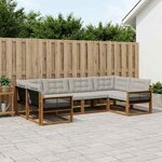 vidaXL Ensemble de canapés d'extérieur 6 pc Naturel et gris clair