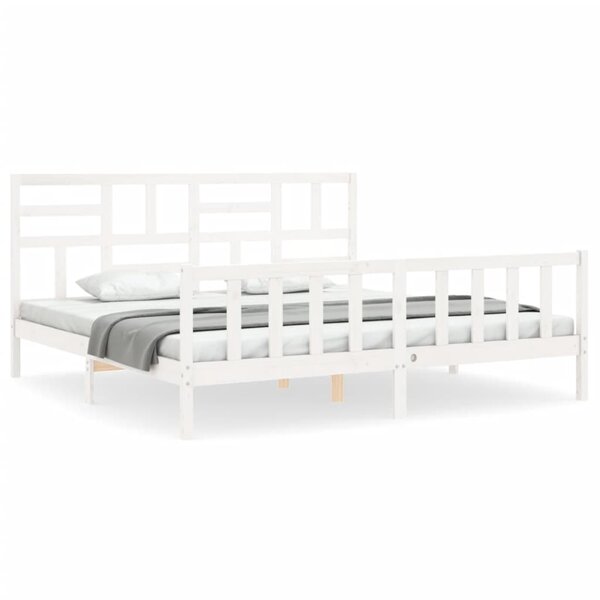vidaXL Cadre de lit sans matelas blanc bois massif de pin