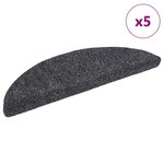 vidaXL Tapis autoadhésifs de marches 5 Pièces Gris foncé 56x17x3 cm