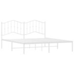 vidaXL Cadre de lit métal sans matelas et tête de lit blanc 183x213 cm