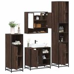 vidaXL Ensemble de meubles de salle de bain 4 Pièces chêne marron
