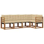 vidaXL Ensemble de canapés d'extérieur 5 pc Naturel et Beige