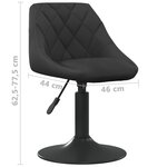 vidaXL Tabouret de bar Noir Velours