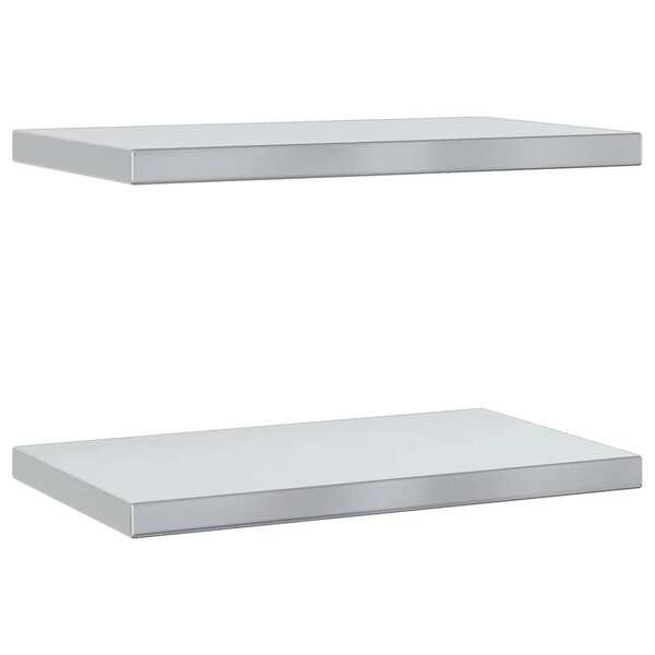 vidaXL Étagères murales 2 Pièces 50x30x3 cm argenté acier inoxydable
