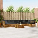 vidaXL Ensemble de canapés d'extérieur 7 pc Naturel et Anthracite