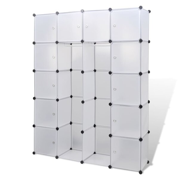 vidaXL Armoire modulaire 14 compartiments blanc 37 x 146 x 180 5 cm
