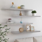 vidaXL Étagères murales flottantes 4 Pièces Gris béton 90x23 5x3 8cm MDF
