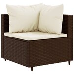 vidaXL Salon de jardin avec coussins 9 Pièces marron résine tressée