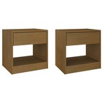 vidaXL Tables de chevet 2 Pièces Marron miel 40x31x40 cm Bois de pin