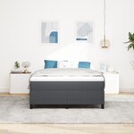 vidaXL Lit Box Spring avec matelas gris foncé  140 x 200 cm  tissu côtelé